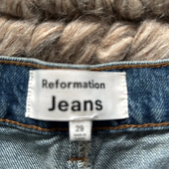 Reformation BRAND NEW NEVER WORN! Jean Skirt, full length, high waisted. - Picture 8 of 9
